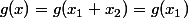 g(x)=g(x_1+x_2)=g(x_1)