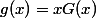 g(x)=xG(x)