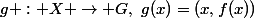 g : X \rightarrow G,~g(x)=(x,f(x))