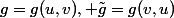 g=g(u,v), \tilde{g}=g(v,u)