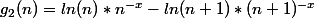 g_{2}(n)=ln(n)*n^{-x}-ln(n+1)*(n+1)^{-x}