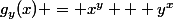 g_{y}(x) = x^{y} + y^{x}