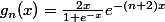 g_n(x)=\frac{2x}{1+e^{-x}}e^{-(n+2)x}