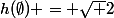 h(\emptyset) = \sqrt 2