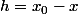 h=x_0-x