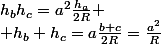 h_bh_c=a^2\frac{h_a}{2R} \\ h_b+h_c=a\frac{b+c}{2R}=\frac{a^2}{R}