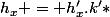 h_x = h_x'.k'*