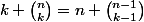 k \binom{n}{k}=n \binom{n-1}{k-1}