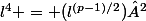 l^{4} = (l^{(p-1)/2})²