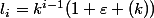 l_i=k^{i-1}(1+\varepsilon (k))
