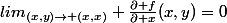 lim_{(x,y)\to (x,x)} \frac{\partial f}{\partial x}(x,y)=0