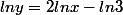 lny=2lnx-ln3