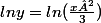 lny=ln(\frac{x²}{3})