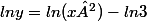 lny=ln(x²)-ln3