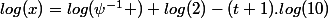 log(x)=log(\psi^{-1} )+log(2)-(t+1).log(10)