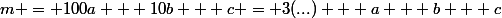 m = 100a + 10b + c = 3(...) + a + b + c