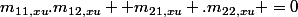 m_{11,xu}.m_{12,xu} +m_{21,xu} .m_{22,xu} =0