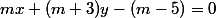 mx+(m+3)y-(m-5)=0