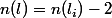 n(l)=n(l_i)-2