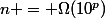 n = \Omega(10^p)