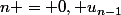 n = 0, u_{n-1}