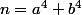 n=a^4+b^4