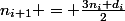n_{i+1} = \frac{3n_{i}+d_{i}}{2}