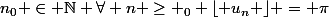 n_0 \in \N \ \forall n \geq \n_0 \ \lfloor u_n \rfloor = \pi