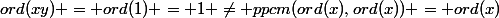 ord(xy) = ord(1) = 1 \neq ppcm(ord(x),ord(x)) = ord(x)