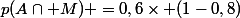 p(A\cap M) =0,6\times (1-0,8)