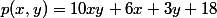 p(x,y)=10xy+6x+3y+18