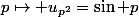 p\mapsto u_{p^2}=\sin p