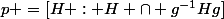 p =[H : H \cap g^{-1}Hg]