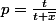 p=\frac{t}{t+\bar{x}}