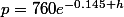 p=760e^{-0.145 h}