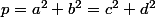 p=a^2+b^2=c^2+d^2