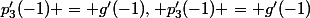p_{3}'(-1) = g'(-1), p_{3}'(-1) = g'(-1)