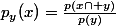 p_y(x)=\frac{p(x\cap y)}{p(y)}