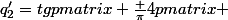 q^{\prime}_2=tg\begin {pmatrix} \frac {\pi}{4}\end {pmatrix} 
