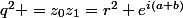 q^2 =z_0z_1=r^2 e^{i(a+b)}