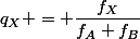 q_X = \dfrac{f_X}{f_A+f_B}