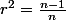 r^{2}=\frac{n-1}{n}