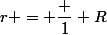 r = \dfrac 1 R