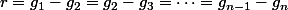 r=g_1-g_2=g_2-g_3=\cdots=g_{n-1}-g_n