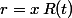 r=x\,R(t)