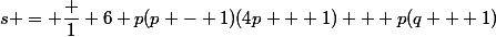 s = \dfrac 1 6 p(p - 1)(4p + 1) + p(q + 1)