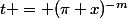 t = (\pi x)^{-m}