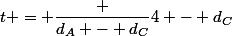 t = \dfrac {d_A - d_C}{4 - d_C}