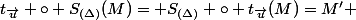 t_{\vec{u}} \circ S_{(\Delta)}(M)= S_{(\Delta)} \circ t_{\vec{u}}(M)=M' 