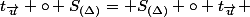 t_{\vec{u}} \circ S_{(\Delta)}= S_{(\Delta)} \circ t_{\vec{u}} 